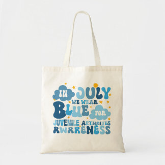 Tote Bag Super En Juillet Nous Portons Blue Juvenile Arthri