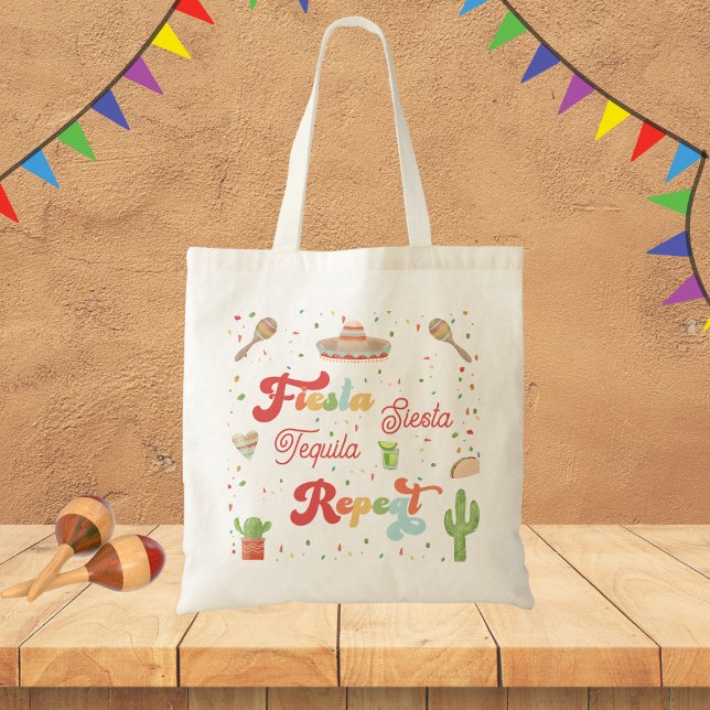 Tote Bag Super Fiesta Siesta Tequila Répète Bachelorette (Créateur téléchargé)