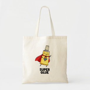 Tote Bag Super Glue Funny Super Hero Pun
