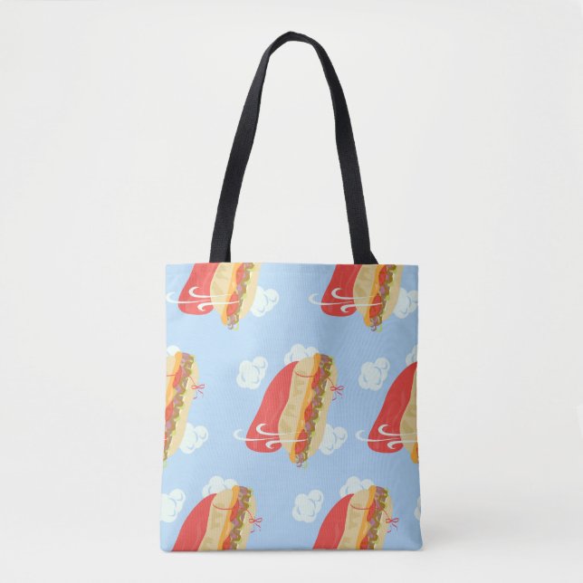 Tote Bag Super Héros Flying Capying Sandwich Fun (Devant)