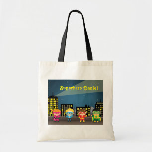Tote Bag Super-héros mignon pour enfants sur la ligne d'hor