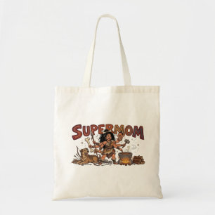 Tote Bag Super Maman Cavernicole Drôle Multitâche Rétro