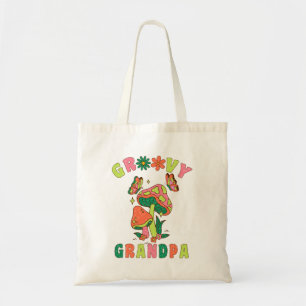 Tote Bag super papy coloré champignon vintage rétro