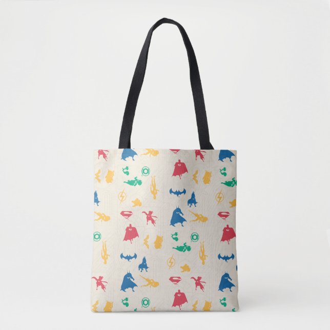 Tote Bag Super Pets & Justice League Motif Silhouette (Devant)