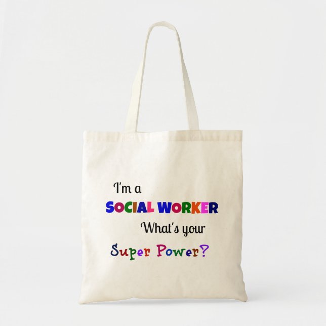 Tote Bag Super puissance du travailleur social (Devant)