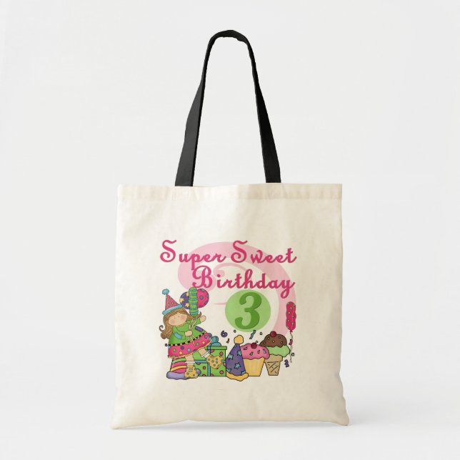 Tote Bag Super Sweet 3ème Anniversaire Tshirts et cadeaux (Devant)