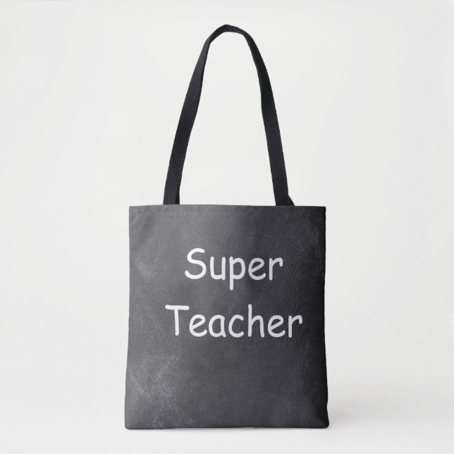 Tote Bag Super Teacher Chalkboard (Devant)