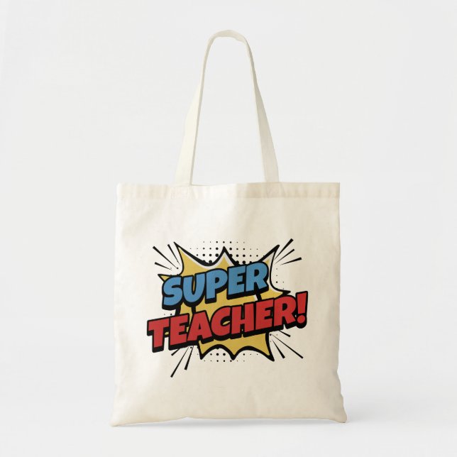 Tote Bag Super Teacher Comic Style (Devant)