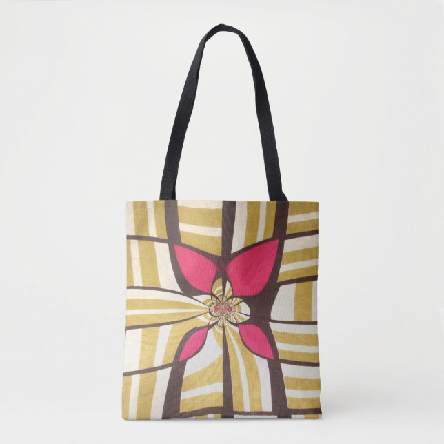 Tote Bag Superbe design floral rouge ivoire (Devant)