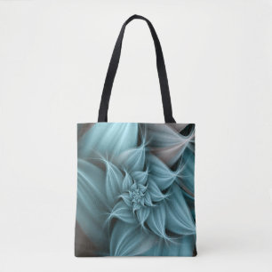 Tote Bag Superbe fleur turquoise fractale