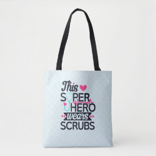Tote Bag Superbe infirmière Superhero dire la typographie