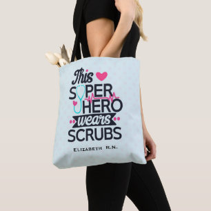 Tote Bag Superbe infirmière Superhero dire la typographie