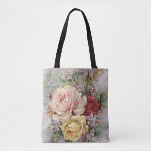 Tote Bag Superbes Roses de style victorien et petites fleur