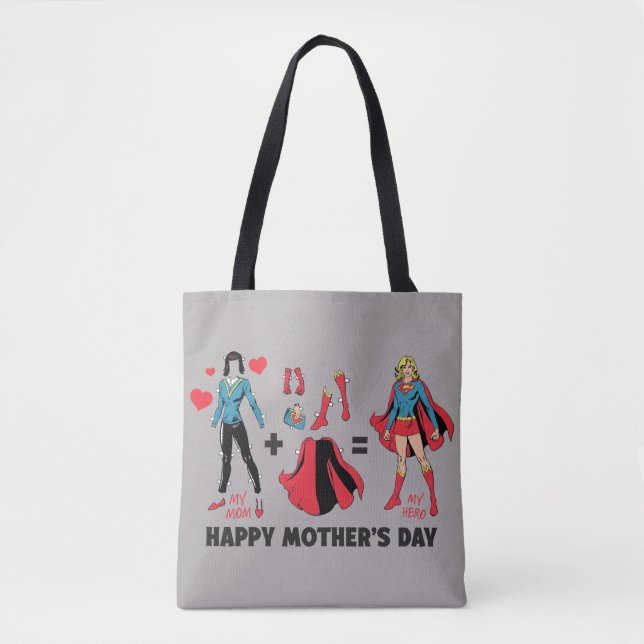 Tote Bag Superfille | Ma mère = Mon héros (Devant)