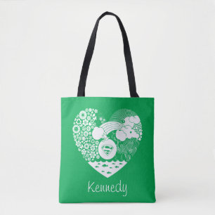 Tote Bag Supergirl Floral Peace Heart Graphisme