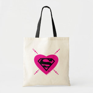 Tote Bag Supergirl Hearts Motif diagonal