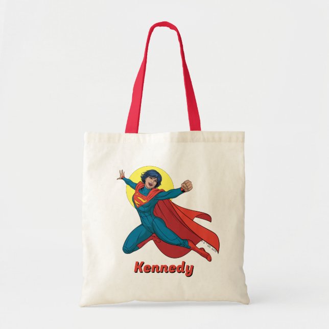 Tote Bag Supergirl volant en costume bleu (Devant)