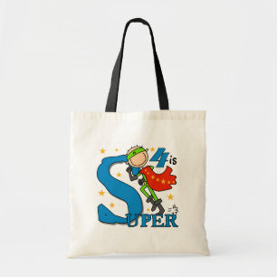 Tote Bag Superhero Boy 4th Birthday Tshirts et cadeaux