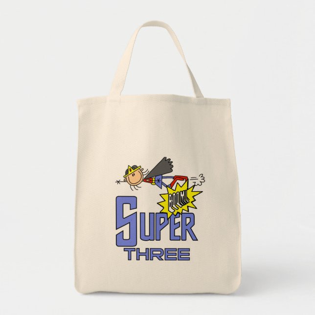 Tote Bag Superhero Girl 3e Anniversaire Tshirts et cadeaux (Devant)