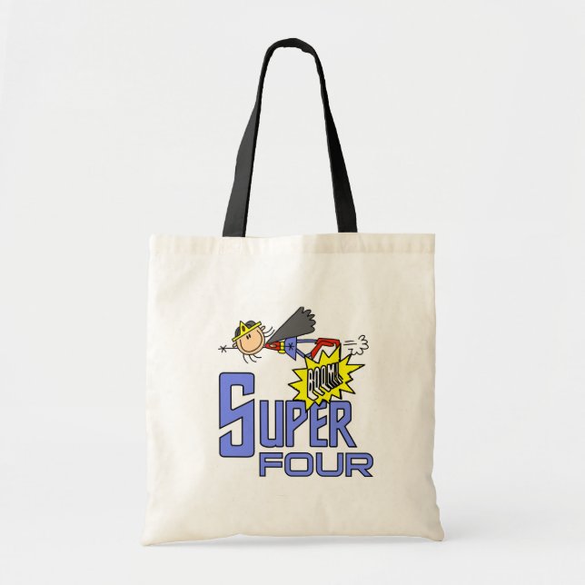 Tote Bag Superhero Girl 4th Birthday Tshirts et cadeaux (Devant)