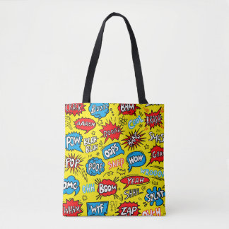 Tote Bag Superhero Saga : Motifs comiques mignons