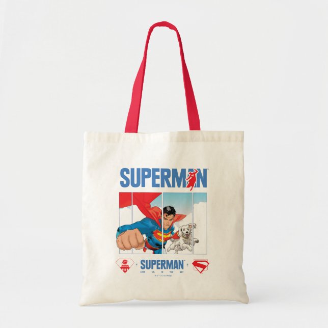 Tote Bag Superman et Krypto prennent l'avion (Devant)
