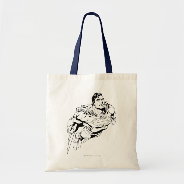 Tote Bag Superman noir et blanc 1 (Devant)