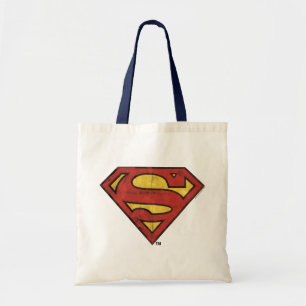 Tote Bag Superman S-Shield Logo Grunge Black Outline