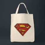 Tote Bag Superman S-Shield | Logo Grunge Black Outline<br><div class="desc">Le logo classique Superman S-Shield stylisé comme un vieux graphique de grunge de papier de bande dessinée.</div>