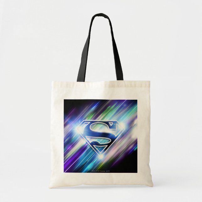 Tote Bag Superman Stylisé | Logo de Burst Bleu brillant (Devant)