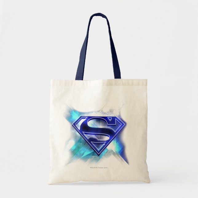 Tote Bag Superman Stylisé | Logo en cristal bleu blanc (Devant)