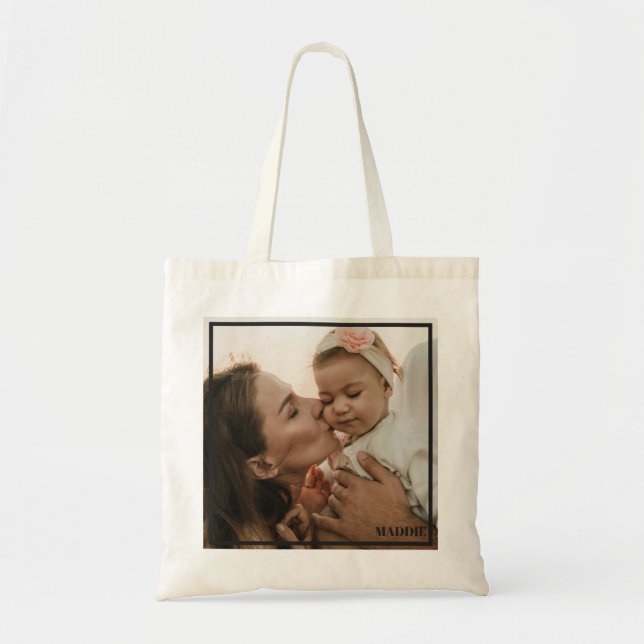 Tote Bag Superposition de bordure simple (Devant)