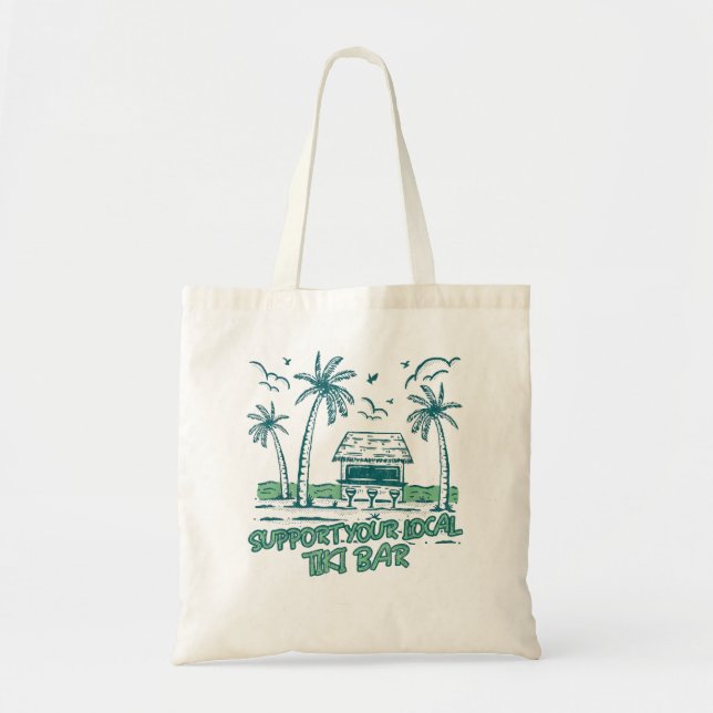 Tote Bag Support Your Local Tiki Bar Day (Devant)