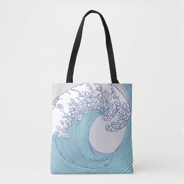 Tote Bag Surf asiatique japonais Vague Art Ocean Art (Devant)
