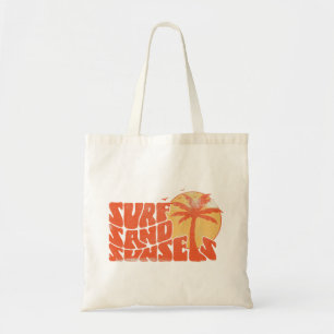 Tote Bag Surf Rétro Couchers de soleil Palm Tree Beach Vibe