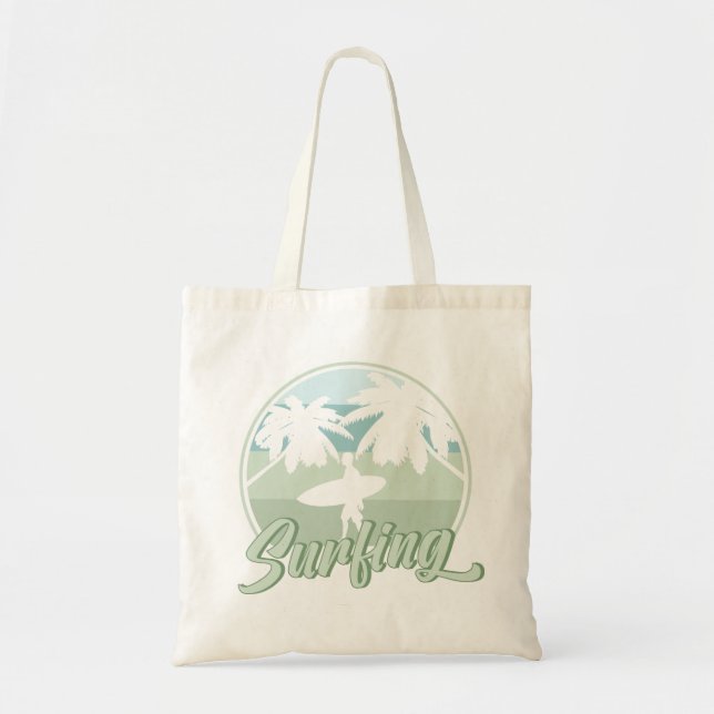 Tote Bag Surf Retro Surfboard Surfboard Cadeau (Devant)