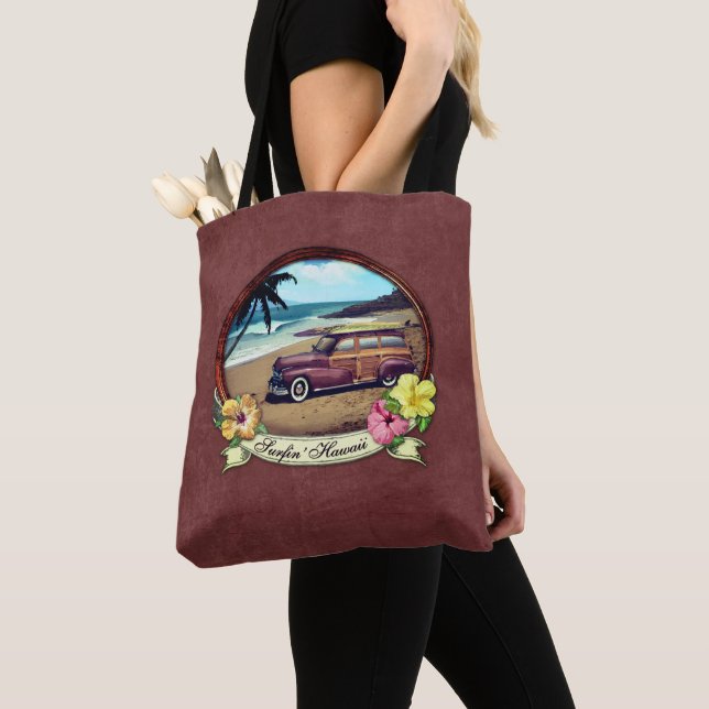 Tote Bag Surfin' Hawaii (De près)