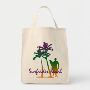 Tote Bag Surfrider Beach Hawaiian Palm Tree Blend
