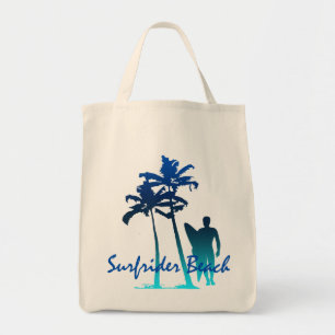 Tote Bag Surfrider Beach Hawaiian Palm Tree Blend