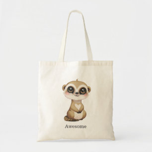 Tote Bag Suricat mignon et texte personnalisé