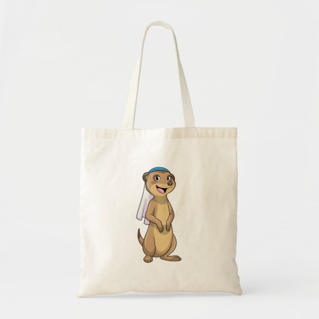 Tote Bag Suricate comme mariée avec voile (Devant)
