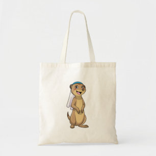 Tote Bag Suricate en mariée avec voile