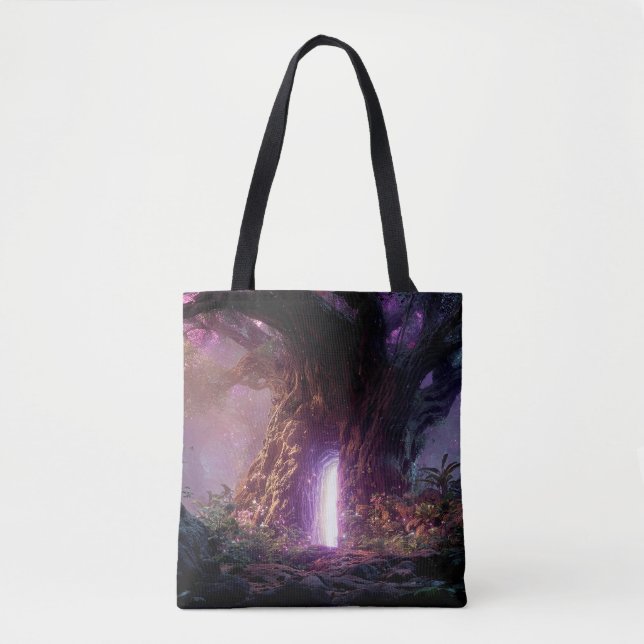 Tote Bag Surreal Enchanted Tree With Glowing Portal (Devant)