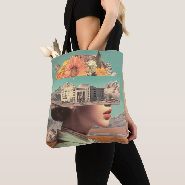 Tote Bag Surreal Portrait with Architectural Landscape (De près)
