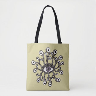 Tote Bag Surrealisme Weirdcore Œil Tentacule Artwork