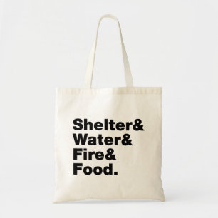 Tote Bag Survie (Abri & Eau & Feu & Nourriture).
