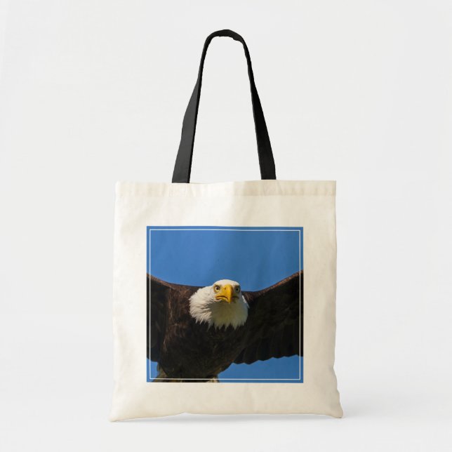 Tote Bag Survol de pygargue à tête blanche de près (Devant)