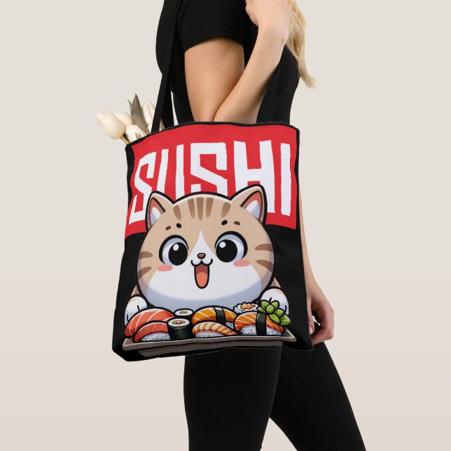 Tote Bag Sushi Cat (De près)