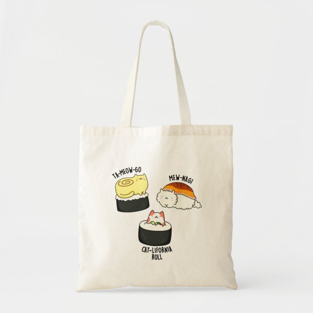Tote Bag Sushi Cats Funny Sushi Pun (Devant)