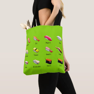 Tote Bag sushi de Wasabi cuisine japonaise mignonne
